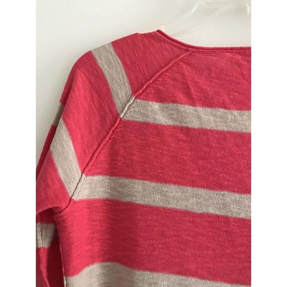 A Pea in The Pod | Womens Sz L Red Side Ruched Stripe Top Long Sleeves Pullover - Picture 5 of 9